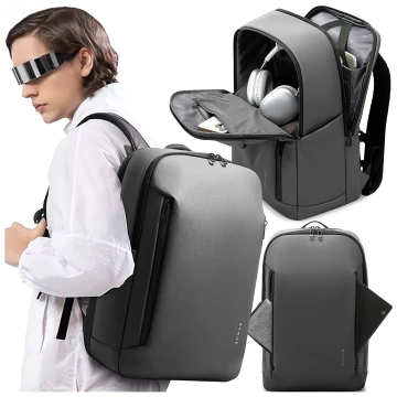 Bange 26L wasserdichter Rucksack für Laptops bis 15,6 Zoll – Geräumig und komfortabel, robust und atmungsaktiv, ideal für Stadt und Reisen, Arbeit und Flugreisen, Unisex – Grau