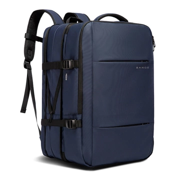 Bange Rucksack, Reiserucksack, erweiterbarer Business-Rucksack, geräumige Tasche für 17,3"-Laptops mit USB-Anschluss, Marineblau