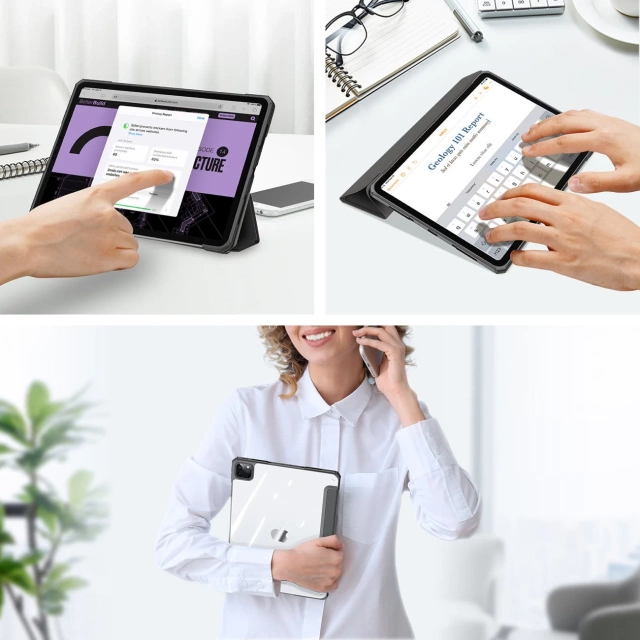 Dux Ducis Copa etui do iPad Pro 12.9 2020 / 2021 / 2022 / iPad Air 13 2024 pokrowiec smart cover z podstawką czarny