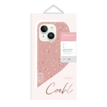 Etui na telefon UNIQ Coehl Terrazzo do Apple iPhone 14 6,1" różowy/coral pink