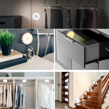 Lampka lampa LED czujnik ruchu zmierzchu nocna Alogy Sensor Light Bezprzewodowa oświetlenie meblowe Światło białe 6000k