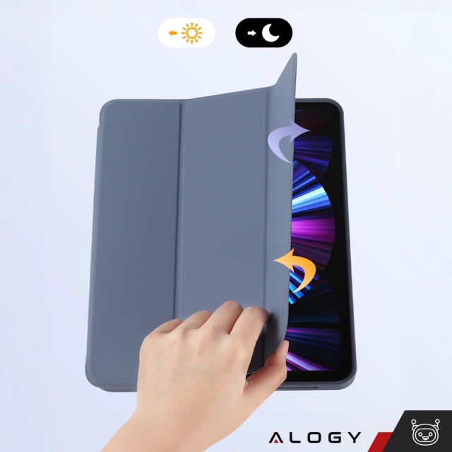 Etui ochronne z rysikiem do Apple iPad Air 13" 2024/2025, iPad Pro 12.9" 2018-2022 obudowa na tablet Fioletowe