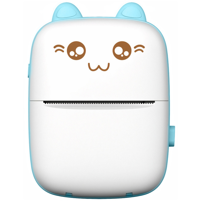 Drukarka termiczna Drukuś z 6 szt. rolkami papieru termicznego dla dzieci Niebieski