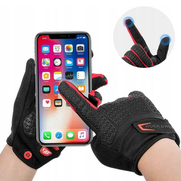Fahrradhandschuhe L RockBros Fahrradhandschuhe S169-1BR-L Schwarz-Rot