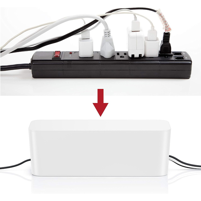 Organizer kabli biurkowy podłogowy pojemnik pudełko na kable listwy Alogy Box L 40cm duży Biały