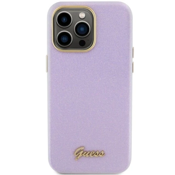 Etui Guess GUHCP15LPGMCSL für iPhone 15 Pro 6,1" liliowy/lila Hardcase Glitter Glossy Script