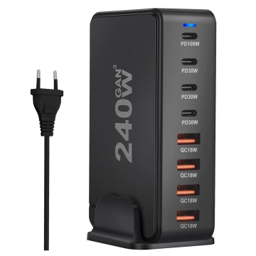HUB-Splitter Alogy-Adapter für Computer-Laptop mit USB-C auf 3x USB-A 2.0 1x USB-A 3.0 Grau