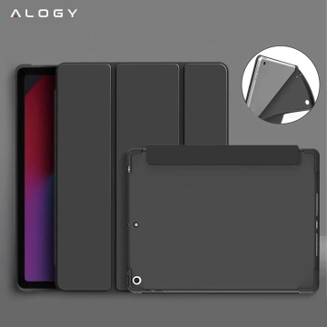 Hülle für Apple iPad 10.2 9 Gen 8/7 2021/2020/2019 Smart Pencil Case Alogy TPU Tablet Cover Schwarz