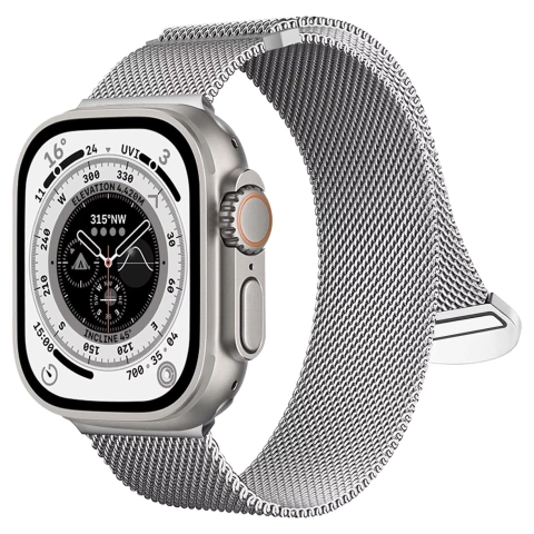 Alogy Stahlarmband für Apple Watch 42/44/45/49 mm Edelstahl Silber