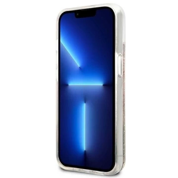 Guess GUHCP13SLFLSD iPhone 13 mini 5,4" Złoty/Gold Hardcase Paisley Liquid Glitter