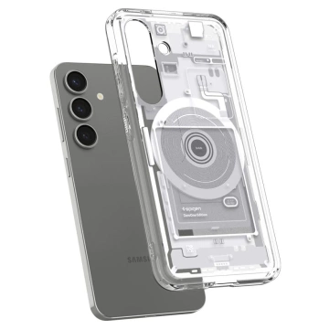 Schwarze Hülle für Galaxy S25 Zero One White Spigen Ultra Hybrid MagSafe
