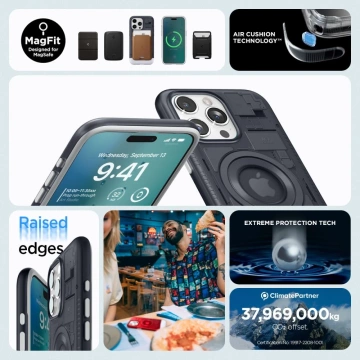 Etui Spigen Classic C1 Mag für MagSafe für iPhone 15 Pro Max Graphit