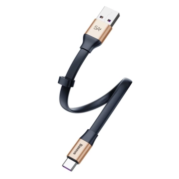 Baseus Einfaches Flachkabel USB-Kabel / USB Typ C SuperCharge 5A 40W Quick Charge 3.0 QC 3.0 23cm Gold (CATMBJ-BV3)