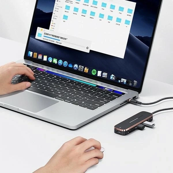 USAMS Adapter HUB 2xUSB USB-C HDMI Micro SD SD Czarny/schwarz SJ575HUB01 (US-SJ575)