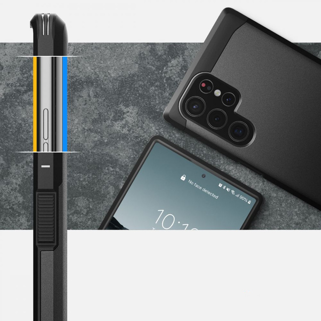 Pancerne etui Spigen Tough Armor pokrowiec do Samsung Galaxy S22 Ultra Black