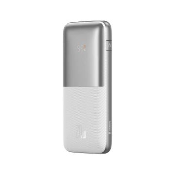 Baseus Bipow Pro Power Bank 10000mAh 20W weiß mit USB Typ A - USB Typ C 3A 0,3m Kabel (PPBD040202)