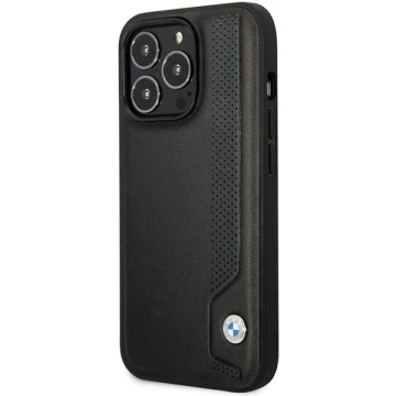 Etui für das Telefon BMW BMHCP14L22RBDK für das Apple iPhone 14 Pro 6,1" Czarny/Black Hardcase Leather Blue Dots