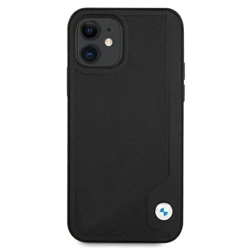 BMW BMHCP12SRCDPK Phone Case für Apple iPhone 12 Mini 5.4" schwarz/schwarz Hardcase Leather Deboss