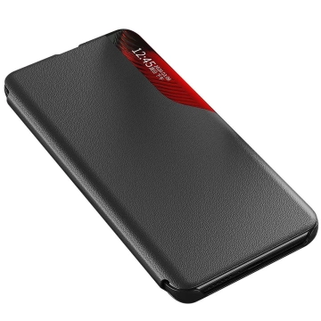 Eco Leather View Case elegante Hülle mit Flipcover und Standfunktion für Samsung Galaxy A73 schwarz