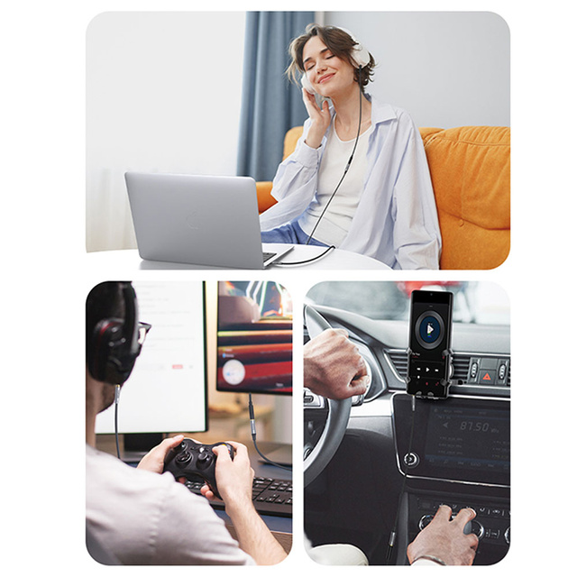 UGREEN AV190 Przedłużacz audio AUX jack 3.5mm, 2m (czarny)