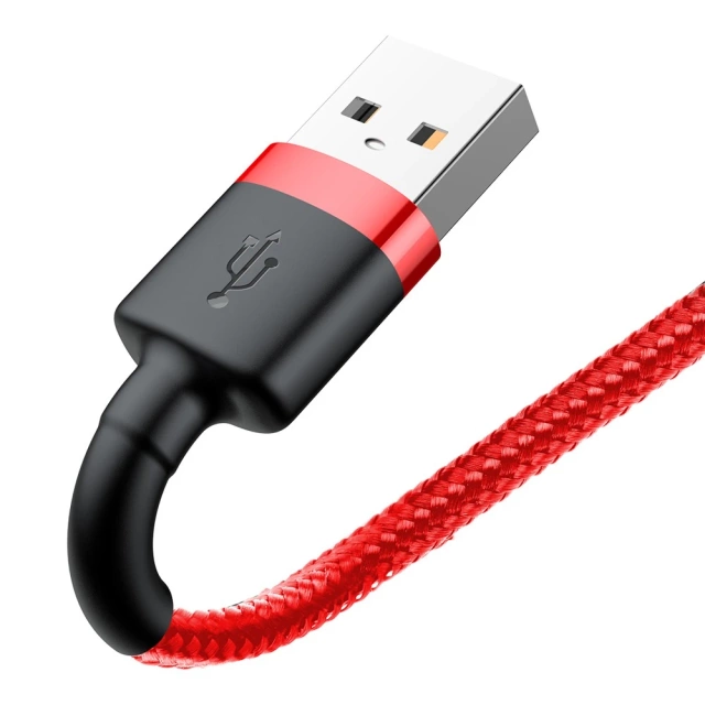 Baseus Cafule Cable strapazierfähiges Nylonkabel USB / Lightning QC3.0 2.4A 1M rot (CALKLF-B09)