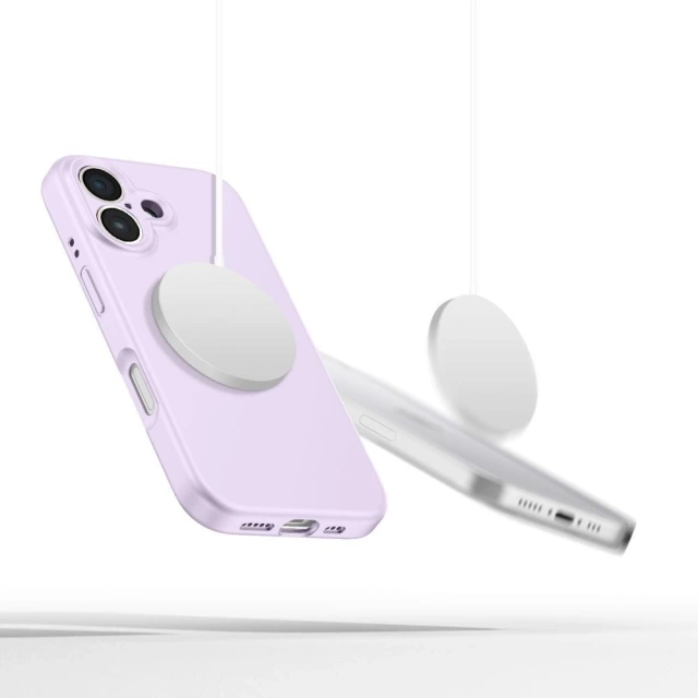 Etui Tech-Protect Flüssigsilikon MagSafe iPhone 16e Mauve