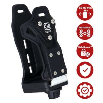 Uchwyt Motocyklowy / Rowerowy na Bidon, Butelkę lub Kubek z Blokadą Antykradzieżową, Regulowany 50–90 mm, Na Hulajnogę, Kierownicę i Ramę - Kewig