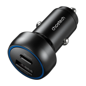 Choetech TC0014 Autoladegerät 60W 2x USB-C USB-A QC3.0 PD3.0 Schwarz