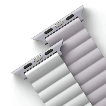 Pasek UNIQ Revix do Apple Watch Series 4/5/6/7/8/SE/SE2 38/40/41mm Reversible Magnetic lilak-biały/lilac-white