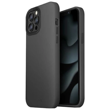 UNIQ Hülle Lino Hue iPhone 13 Pro Max 6.7" grau / anthrazit MagSafe