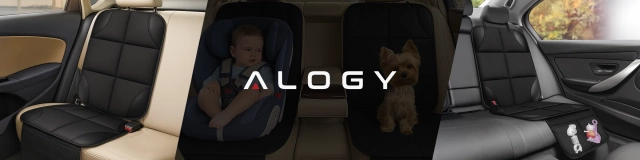 Mata ochronna na pojedynczy fotel Alogy SeatShield™ Podkładka pod fotelik Samochodowy dla dziecka Ochraniacz do Auta Czarna