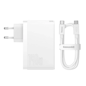 Baseus GaN5 Pro 2xUSB-C USB-Wandladegerät, 140 W (weiß)
