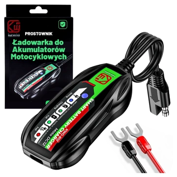 Ładowarka do Akumulatorów Motocyklowych Kewig B12 – Prostownik Mini z Podłączeniem do Akumulatora, USB-C z Gniazdka lub Powerbanku, Inteligentna z Zabezpieczeniami