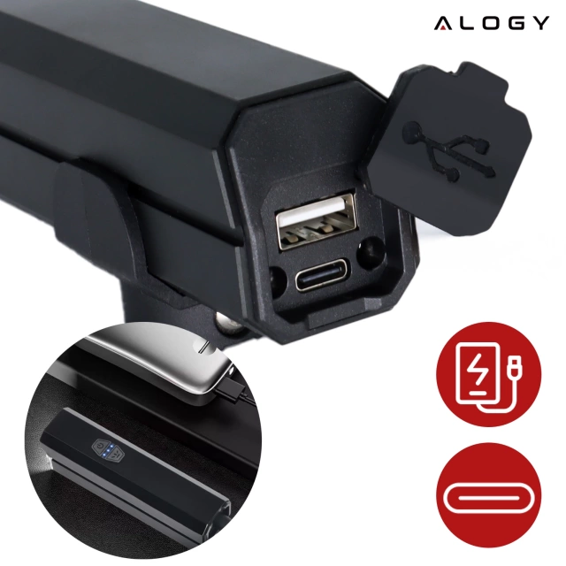 Lampka rowerowa Alogy przód LED przednia światło roweru bardzo mocna 1200lm 4000mah oświetlenie wodoodporna światełko na rower czarna