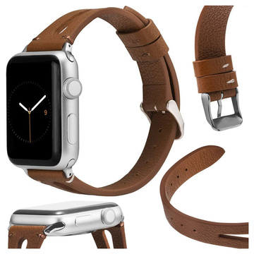 Lederarmband Alogy Lederarmband für Apple Watch 42/44/45 / 49mm Braun