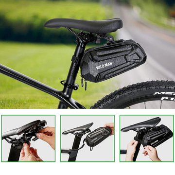 Wildman Fahrradsatteltasche XT7 Beutel Fahrradtasche Fahrradsitzhalter 1,2l Schwarz