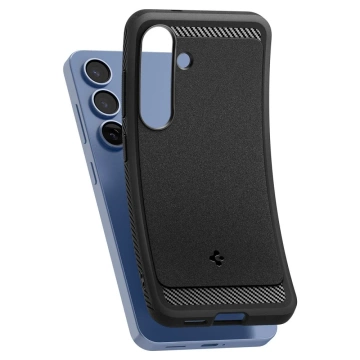 Etui für Samsung Galaxy S25 Mattschwarz Spigen Rugged Armor Mag MagSafe