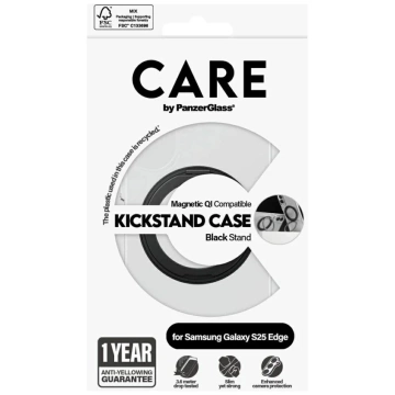 Samsung Galaxy S25 Edge PanzerGlass Kickstand QI Hülle Transparent