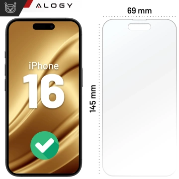 „BRAPPROOF“-Glas für Apple iPhone 16 Hybrid: Alogy Flexi Full Glass 9H, flach für den gesamten Bildschirm