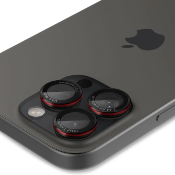 Spigen Optik Pro L-Series Glas.Tr „Ez Fit“ Kameraschutz 2er-Pack für iPhone 14 Pro / Pro Max / 15 Pro / Pro Max / 16 Pro / 16 Pro Max Schwarz