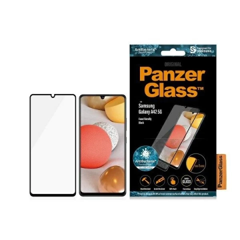 Gehärtetes Glas PanzerGlass E2E Super für Galaxy A42 5G A426 Case Friendly AntiBacterial schwarz/schwarz