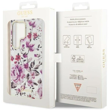 Etui Guess GUHCS23LHCFWST für Samsung Galaxy S23 Ultra S918 biały/white Hardcase Flower Collection