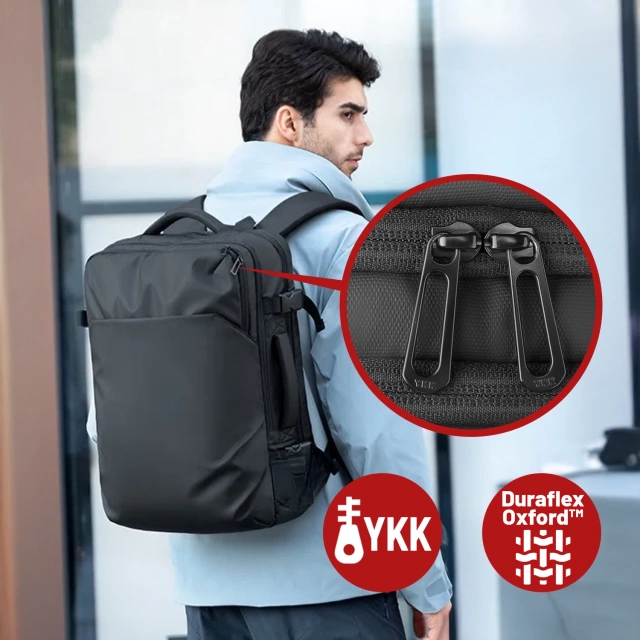 Plecak Podróżny z Przegrodą na Laptopa 17.3" Mark Ryden, Uniwersalny i Wszechstronny, Wodoodporny Bagaż Podręczny do Samolotu z Portem USB, 28L (49×33×12 cm) – Czarny