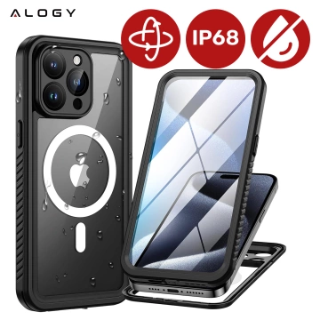 Hülle für Apple iPhone 15 Pro Armored 360 Hülle für Mag Safe wasserdicht Armor IP68 Alogy schwarz