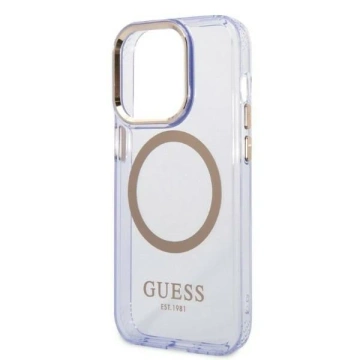 Etui Guess GUHMP14XHTCMU iPhone 14 Pro Max 6,7" lila/lila Hartschalenetui Gold Outline Translucent MagSafe