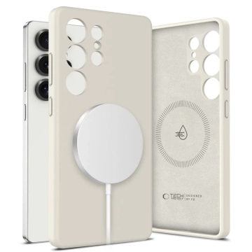 Etui do Samsung Galaxy S25 Ultra Tech-Protect Liquid Silicone MagSafe Cosmic Latte