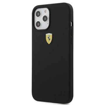 Ferrari iPhone 12 Pro Max 6.7" Hülle schwarz/schwarz Hardcase On Track Silicone