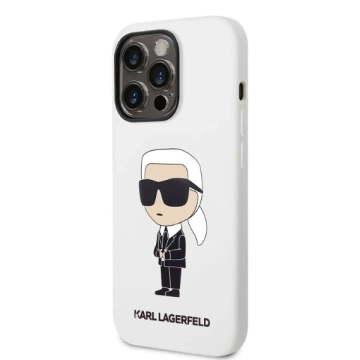 Etui Karl Lagerfeld KLHCP14XSNIKBCH do iPhone 14 Pro Max 6,7" hardcase Silicone Ikonik biały/white
