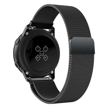 Milanese Armband Alogy Armband Edelstahl für 22mm Smartwatch Schwarz