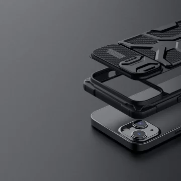 Nillkin Adventruer Case iPhone 13 Hülle gepanzerte Hülle mit Kameraabdeckung blau